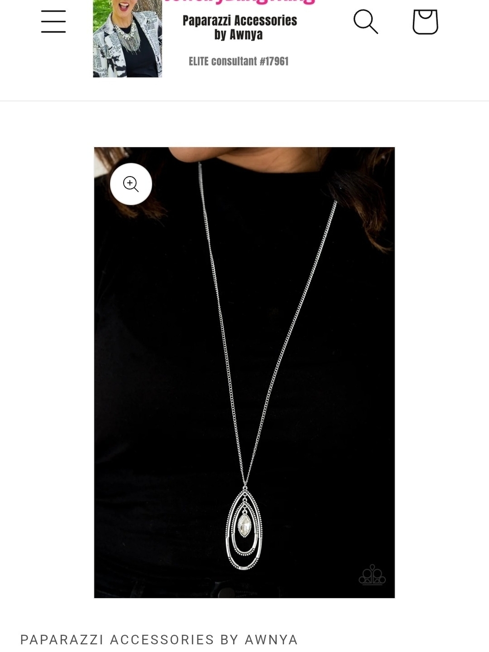 paparazzi Silver Layered Teardrop Pendant Necklace with Marquise Accent